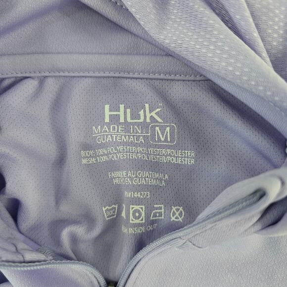 Huk Womens Purple 1/4 Zip Hoodie Pullover Long Sleeve Mesh Activewear Top M 6000 - Picture 8 of 10